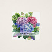 Aquarelle Hydrangea Cartes de visite (Devant)