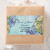 Aquarelle Hydrangea Floral - Étiquette de adresse (En situation)