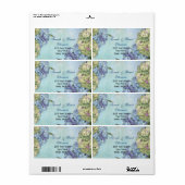 Aquarelle Hydrangea Floral - Étiquette de adresse (Feuille entière)