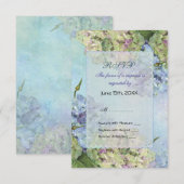 Aquarelle Hydrangea Floral Mariage - RSVP (Devant / Derrière)