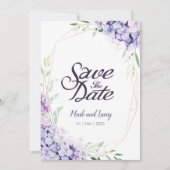 Aquarelle Hydrangea Invitations Enregistrer la dat (Devant)