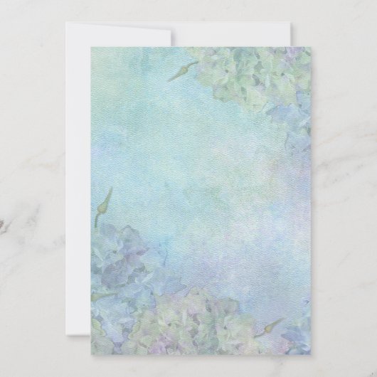 Aquarelle Hydrangea Répétition Dîner Invitation (Dos)