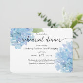 Aquarelle Hydrangea Répétition Dîner Invitation (Debout devant)