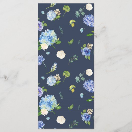 Aquarelle Hydrangeas Floral Wreath Menu II (Dos)