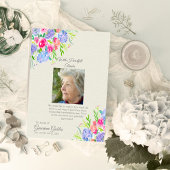 Aquarelle Hydrangeas Photo Merci funéraire