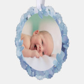 aquarelle hydrangée cadre Baptême carte de remerci (Gauche)