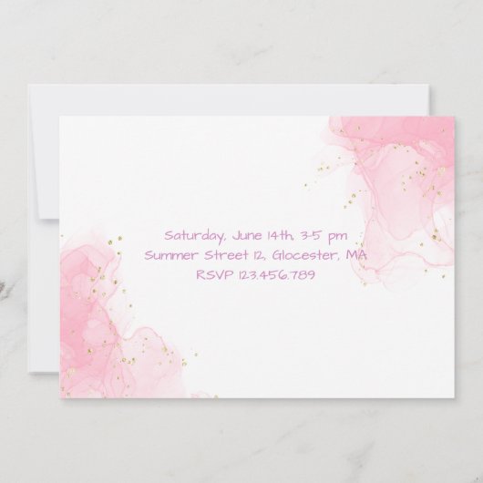 Aquarelle hydrangée première Invitation anniversai (Dos)