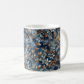 Aquarelle Ice Bleu hiver Motif Floral Mug (Devant droit)