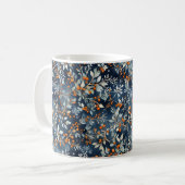 Aquarelle Ice Bleu hiver Motif Floral Mug (Devant gauche)