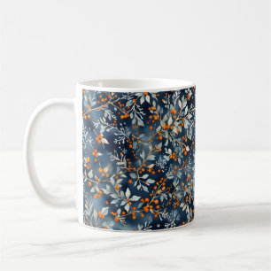 Aquarelle Ice Bleu hiver Motif Floral Mug