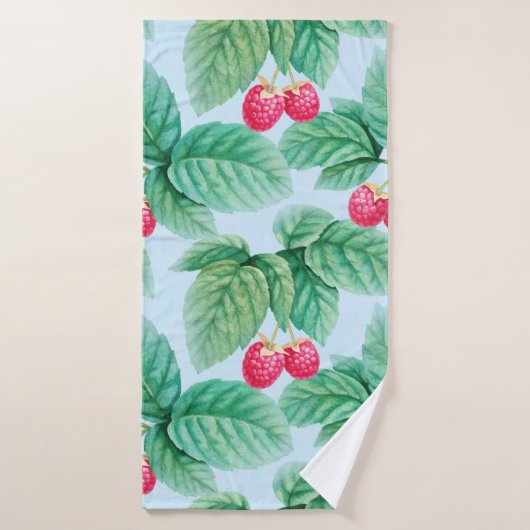 Aquarelle illustrant les framboises. Pièce transpa (Serviette de bain)