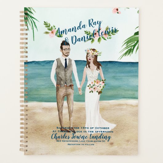 Aquarelle Illustré Mariage de plage (Devant)