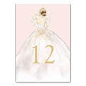 Aquarelle Illustré Mariée dans le numéro de table  (Dos)