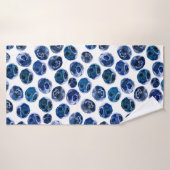Aquarelle illustrée bleu ensemble motif (Serviette de bain)