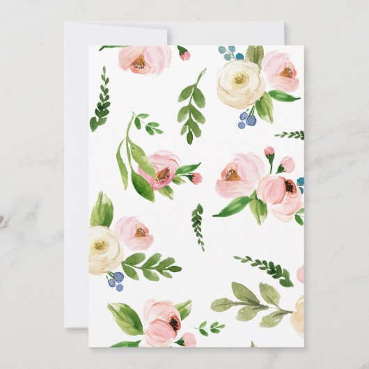 Aquarelle Illustrée Plage Mariage Invitation (Dos)