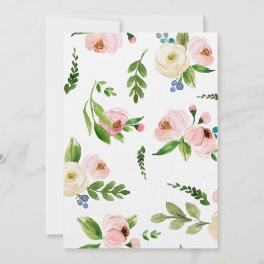 Aquarelle Illustrée Plage Mariage Invitation (Dos)