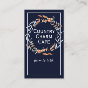 Aquarelle Indigo Blue Wreath Carte de visite