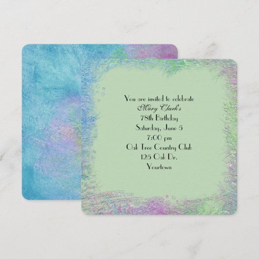 Aquarelle intégrée Invitation Abstraite (Devant / Derrière)