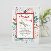 Aquarelle Invitation à la douche nuptiale d'hiver  (Debout devant)