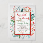 Aquarelle Invitation à la douche nuptiale d'hiver  (Devant / Derrière)