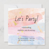 Aquarelle Invitation Anniversaire (Devant)