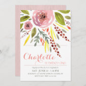 Aquarelle Invitation Anniversaire (Devant / Derrière)