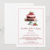 Aquarelle Invitation au gâteau d'anniversaire - ch (Devant / Derrière)