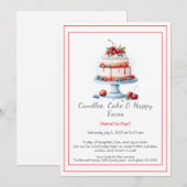 Aquarelle Invitation au gâteau d'anniversaire - Sw (Devant / Derrière)