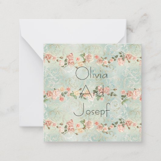 Aquarelle invitation avec roses (Devant)