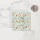 Aquarelle invitation avec roses (Devant/Arrière en situation)