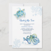 Aquarelle Invitation d'anniversaire sous la mer (Devant)
