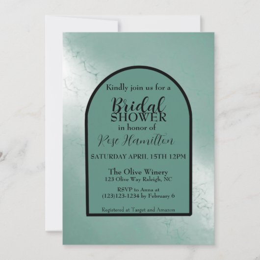 Aquarelle invitation de douche nuptiale (Devant)