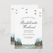 Aquarelle Invitation Rustique Lac & Bois (Devant / Derrière)