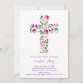 aquarelle Invitations Christening, rose violet (Devant)