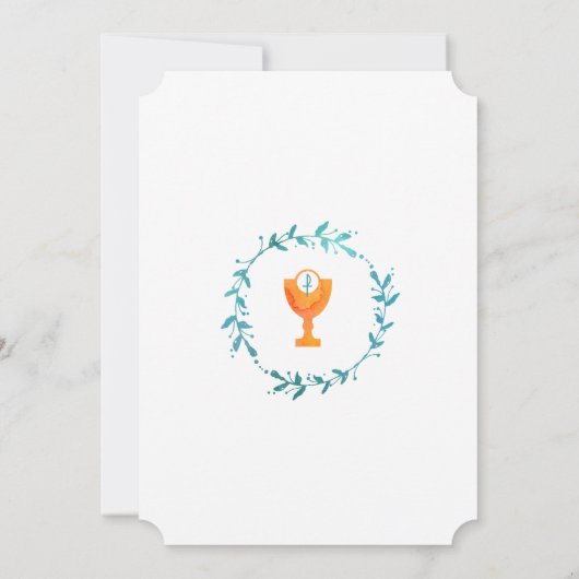 Aquarelle | Invitations de la première communion d (Dos)