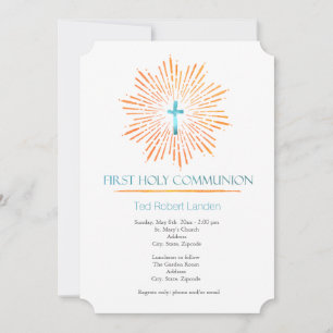 Aquarelle Invitations de la première communion d
