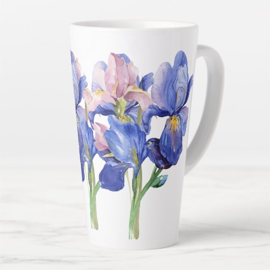 Aquarelle Iris Latte Mug (Angle droit)