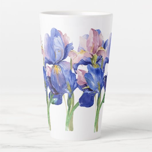 Aquarelle Iris Latte Mug (Devant)