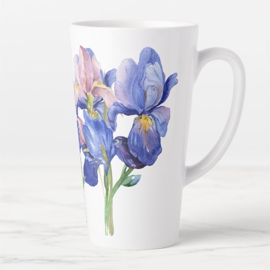 Aquarelle Iris Latte Mug (Droite)