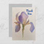 Aquarelle Iris Merci carte de note (Devant / Derrière)