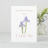 aquarelle iris violet carte de voeux (Debout devant)