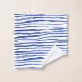 Aquarelle irrégulière lignes simples - bleu (Gant de toilette)