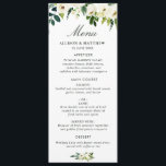 aquarelle ivoire blanc fleuri mariage menu<br><div class="desc">Beaux roses aquarelle couleur blanc ivoire. Vous pouvez personnaliser le texte et les couleurs.</div>