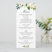 aquarelle ivoire blanc fleuri mariage menu (Debout devant)