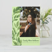Aquarelle Ivy Green Plante Faire-part de graduatio (Debout devant)