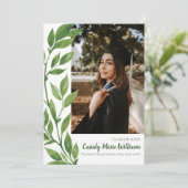 Aquarelle Ivy Green Plante Faire-part de graduatio (Debout devant)