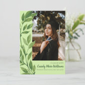 Aquarelle Ivy Green Plante Faire-part de graduatio (Debout devant)