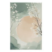 Aquarelle Japandi Art Floral Imprimer | Affiche (Devant)