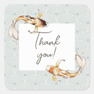 aquarelle japonais koi poisson merci sticker