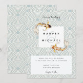 aquarelle japonaise koi poisson faire-part de mari (Devant / Derrière)